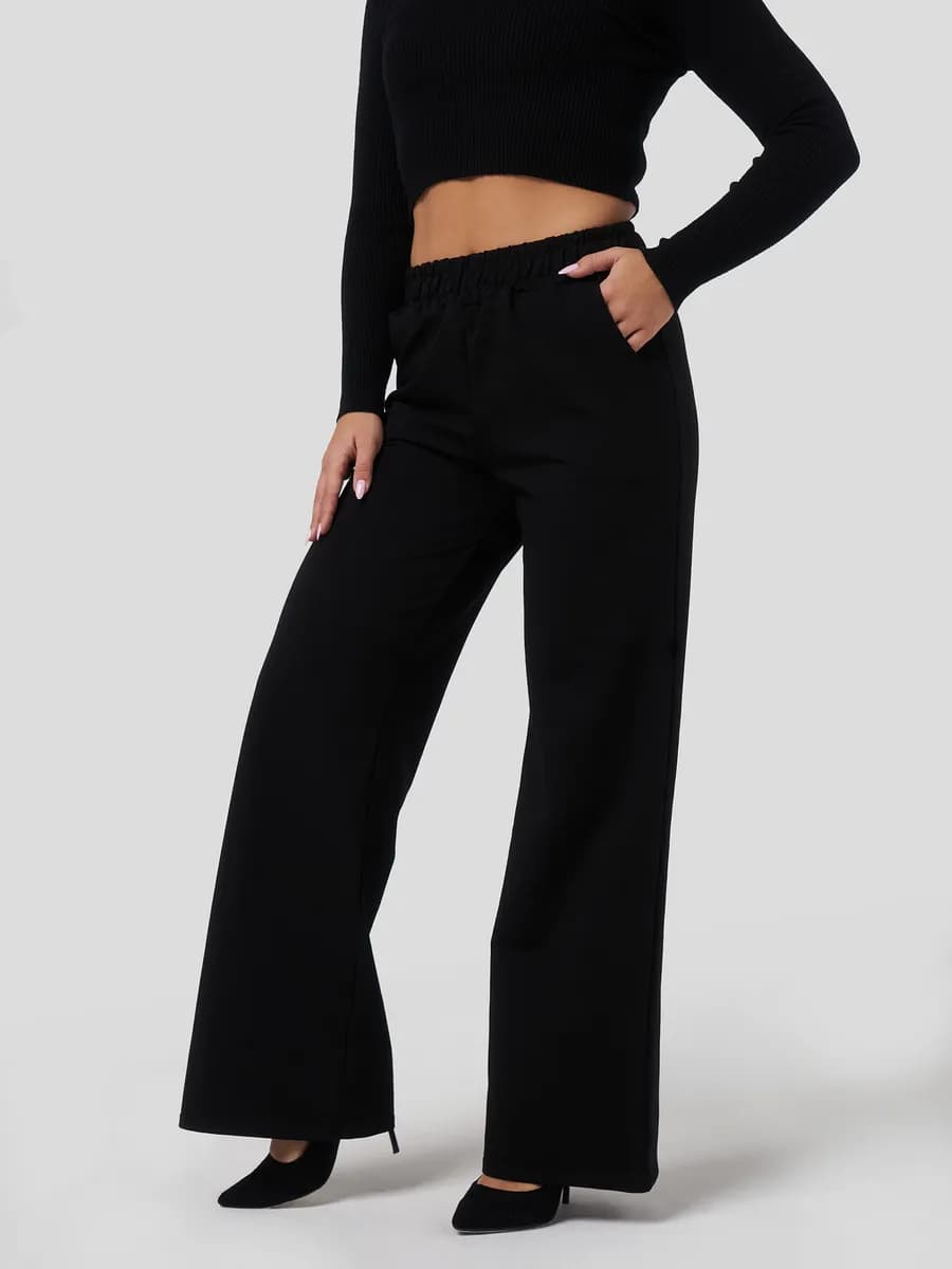 Брюки палаццо спортивные оверсайз трикотажные