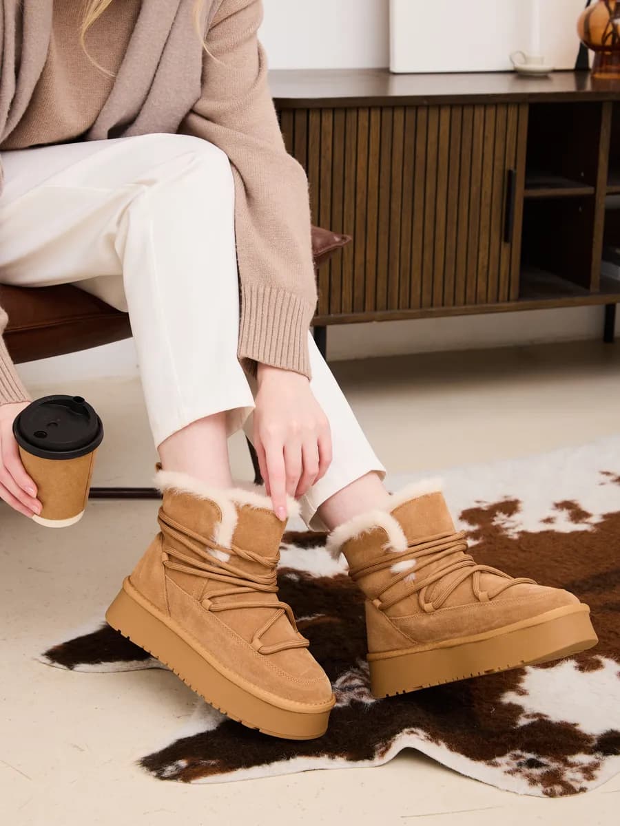 Зимние угги на платформе