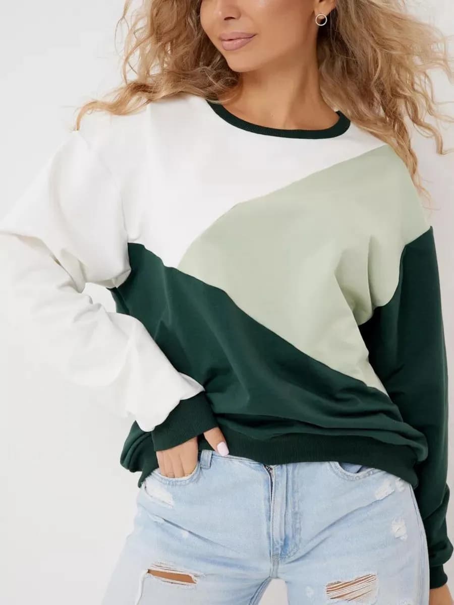 Свитшот оверсайз хлопковый трикотажный