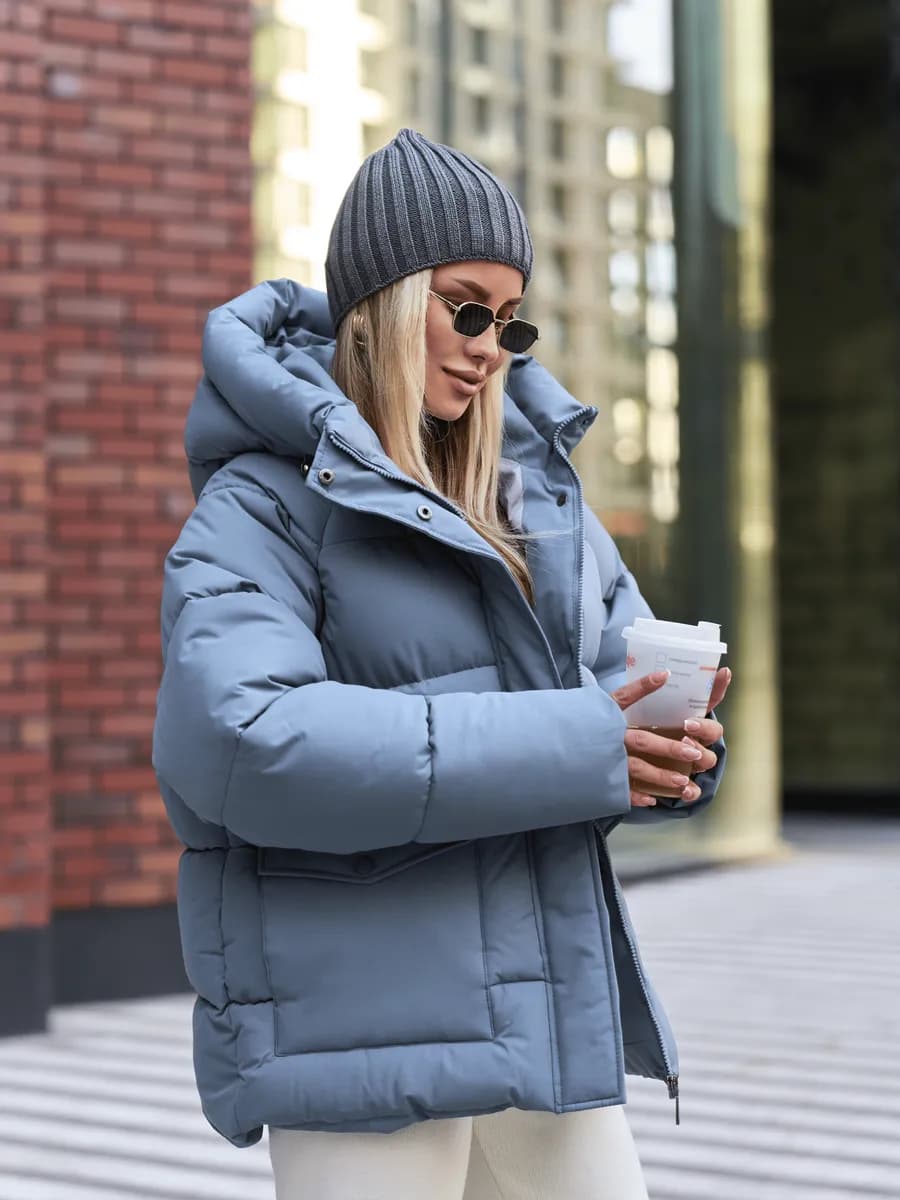 Куртка зимняя оверсайз с капюшоном