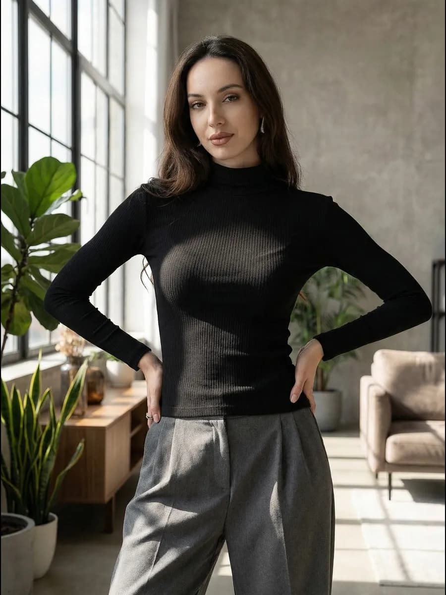 Водолазка лапша с длинным рукавом