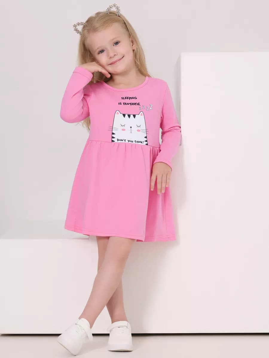 Платье в садик с длинным рукавом