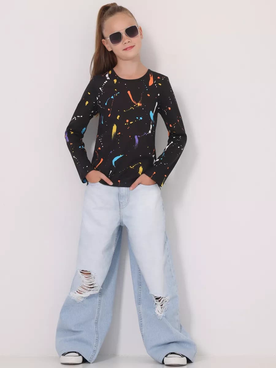 Лонгслив с принтом кофта хлопок 100%