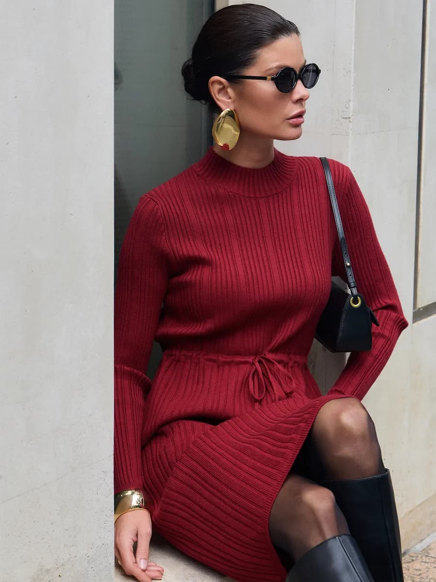 Платье трикотажное теплое - фото 1