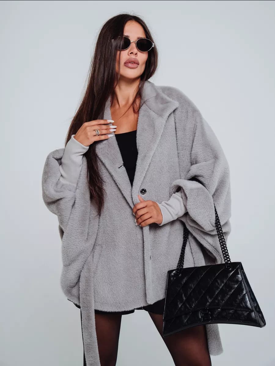 Пальто демисезонное пончо