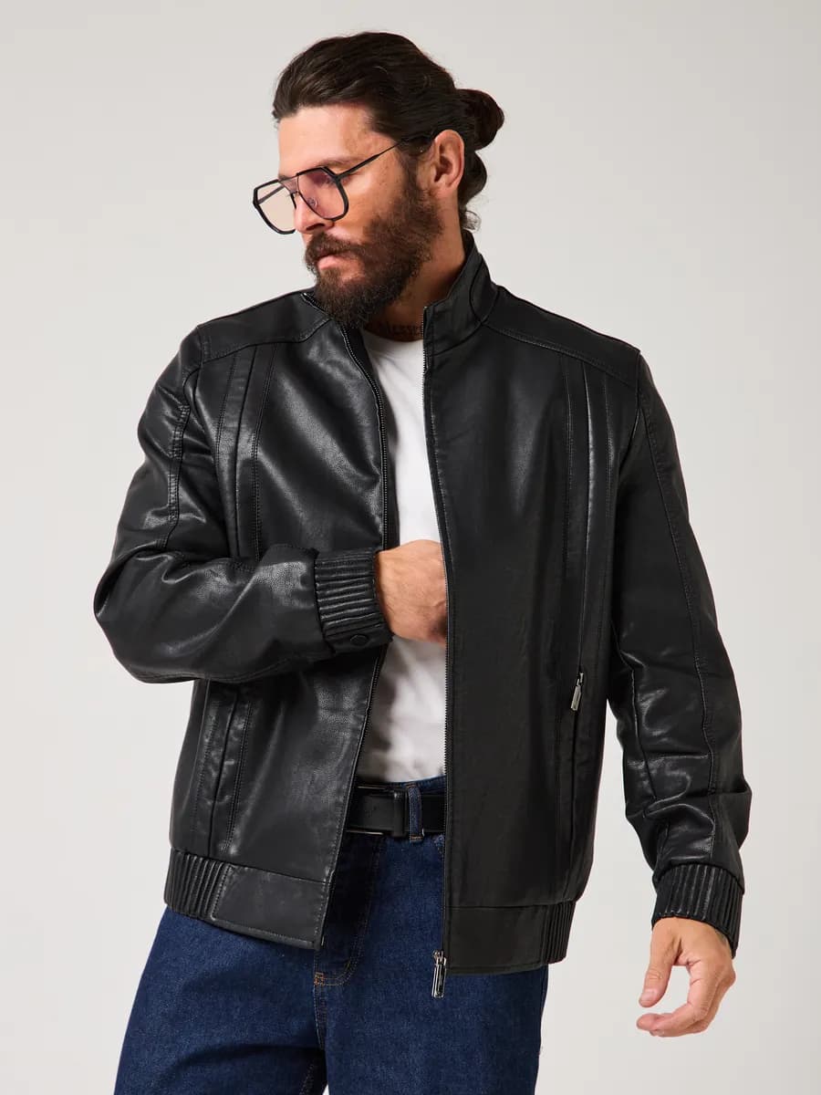 Куртка демисезонная кожаная большие размеры