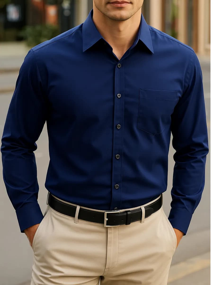 Рубашка с длинным рукавом классическая приталенная