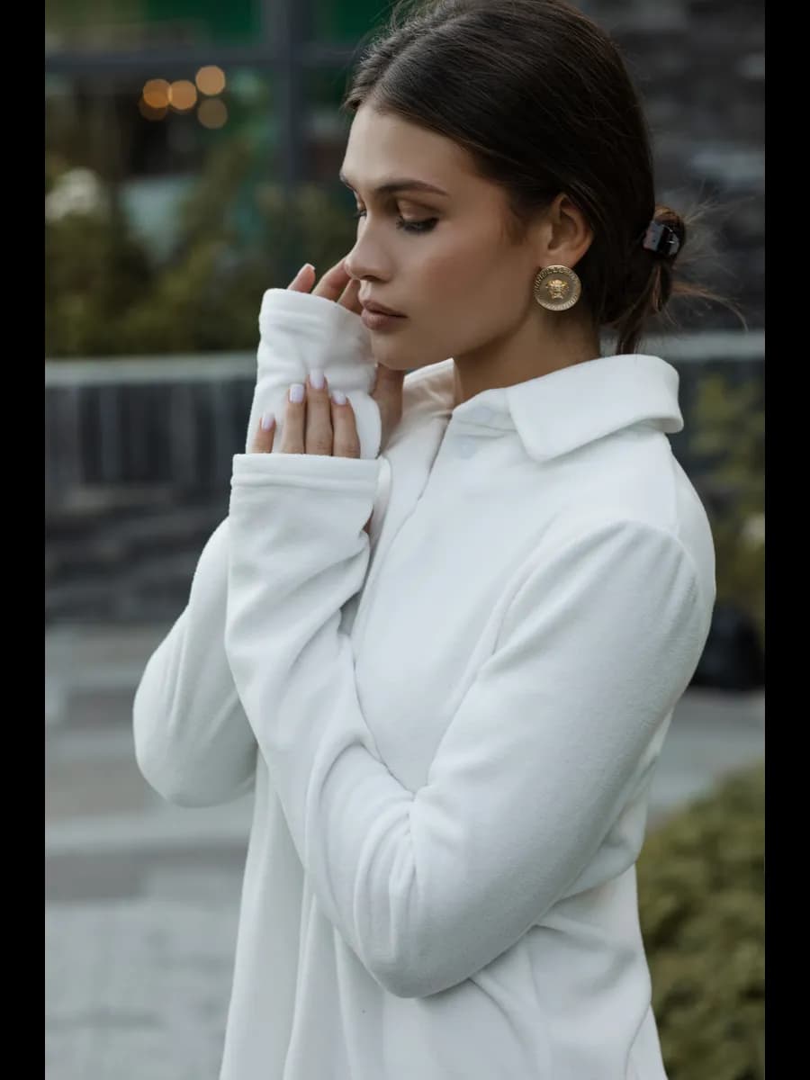 Платье из флиса теплое повседневное