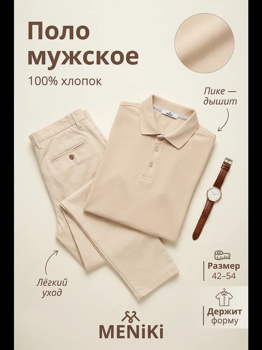 Футболка поло хлопок