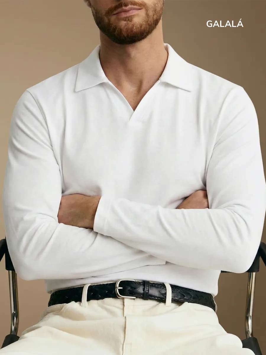 Футболка-поло с длинным рукавом - фото 1