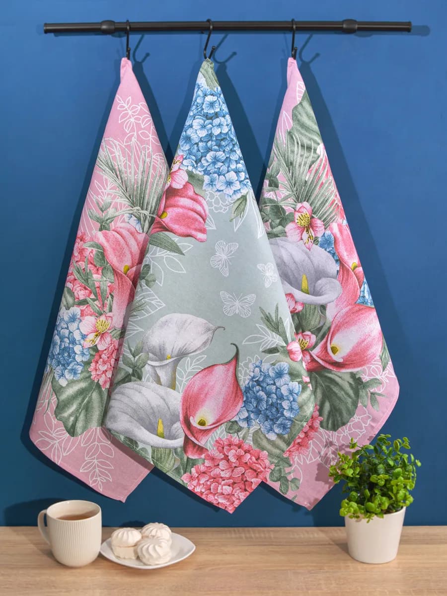 Полотенца кухонные набор 3 шт 60х47 см рогожка