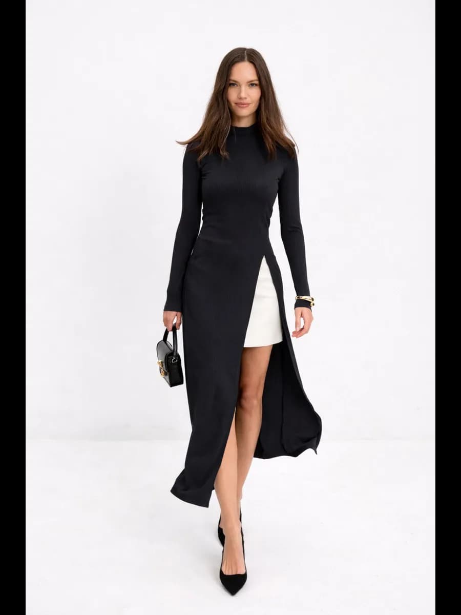 платье туника с разрезом