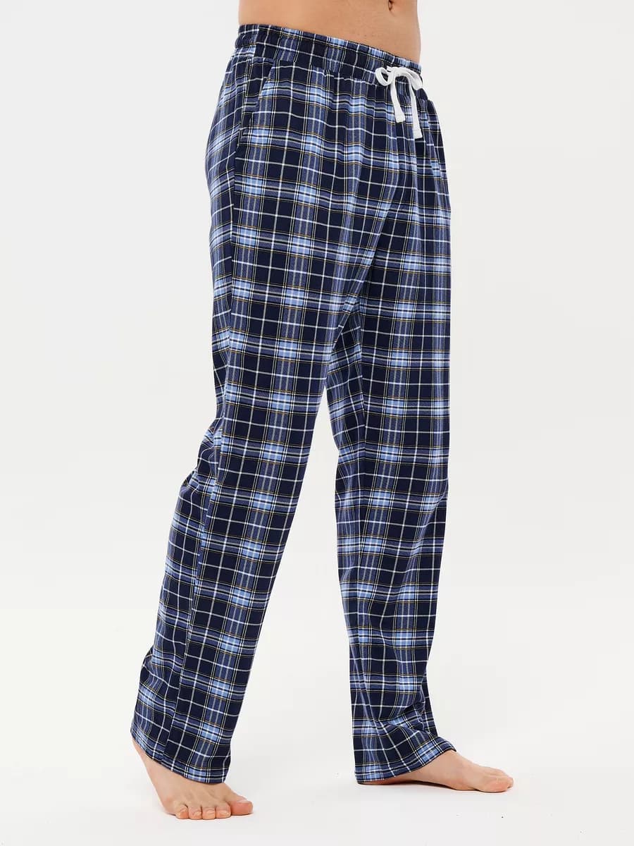 Брюки домашние в клетку хлопок пижамные