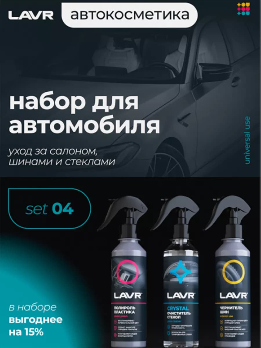 Набор автохимии для авто mini, 3×255 мл Ln9126
