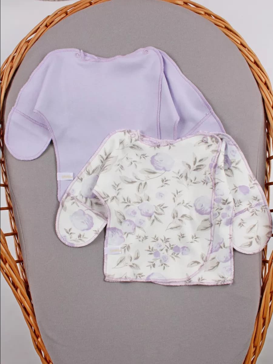 Распашонки кофточки с варежкой для новорожденных 2 шт