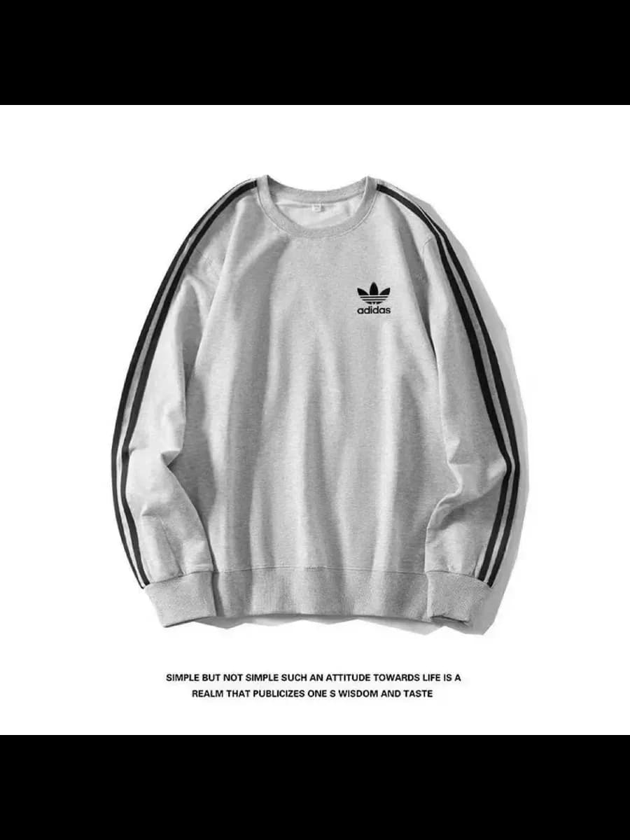 Свитшот серый оверсайз с вышивкой лонгслив без начеса