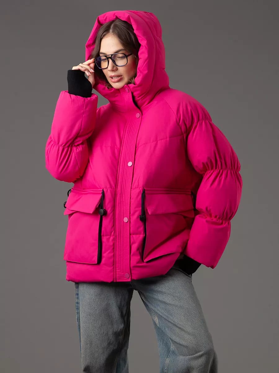 Куртка зимняя короткая c капюшоном