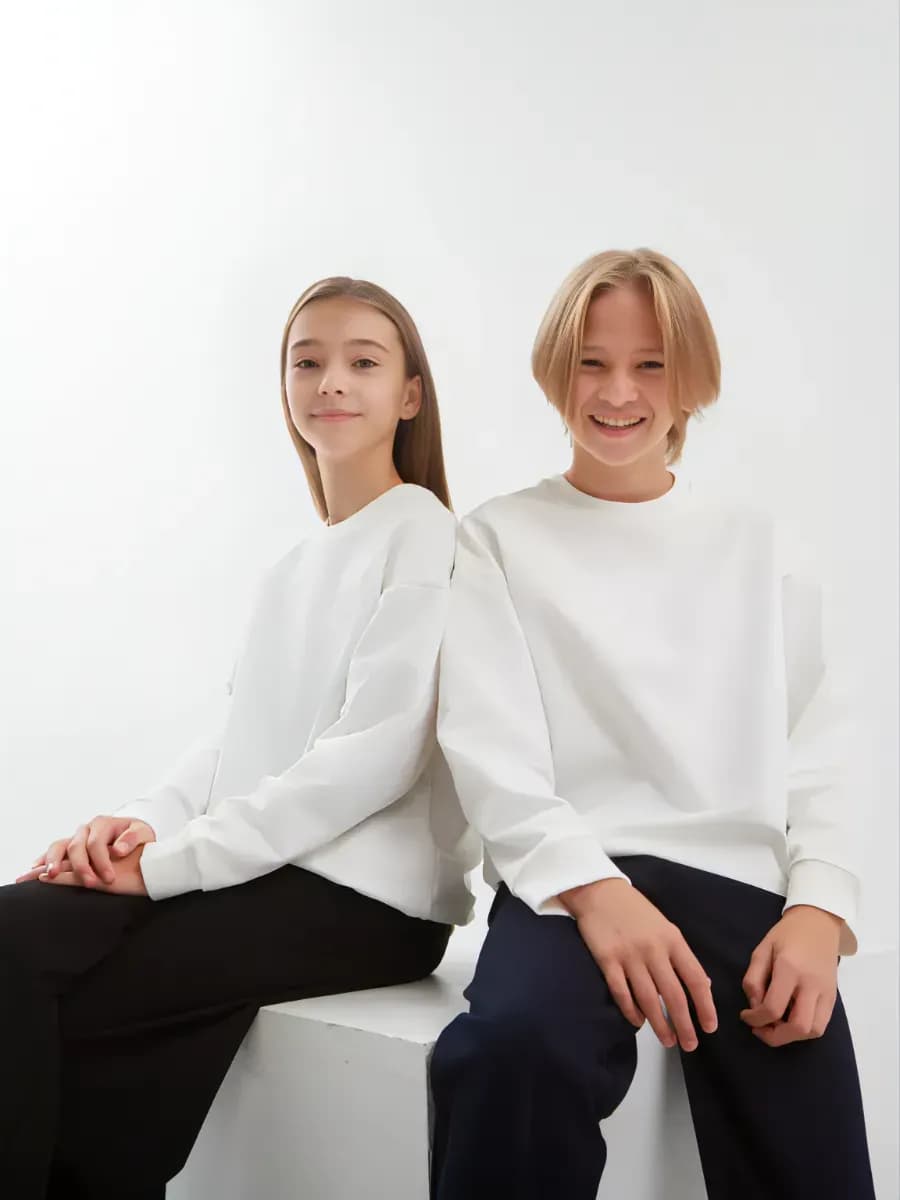 Свитшот школьный оверсайз подростковый