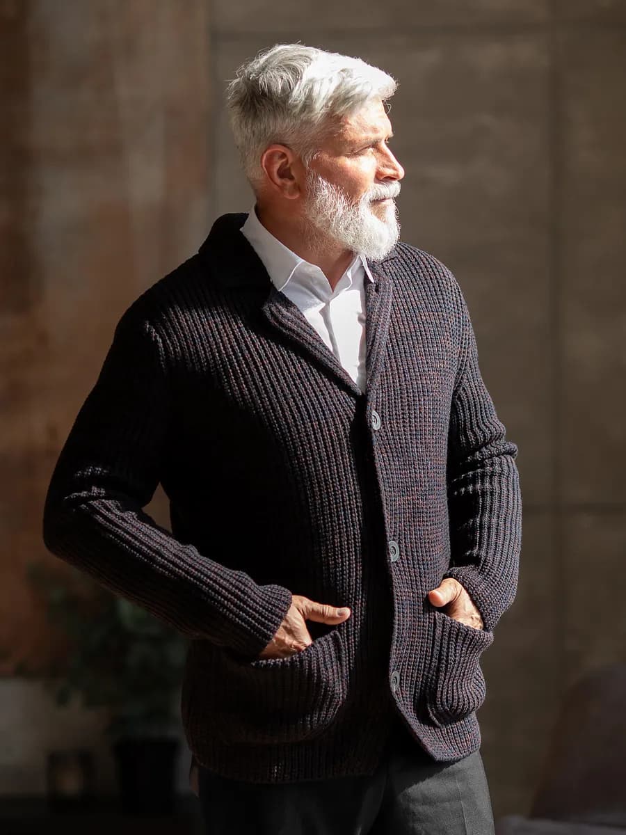 Кардиган крупной вязки пиджак на пуговицах