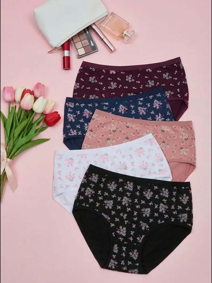 Трусы женские набор хлопок с высокой посадкой 5 шт