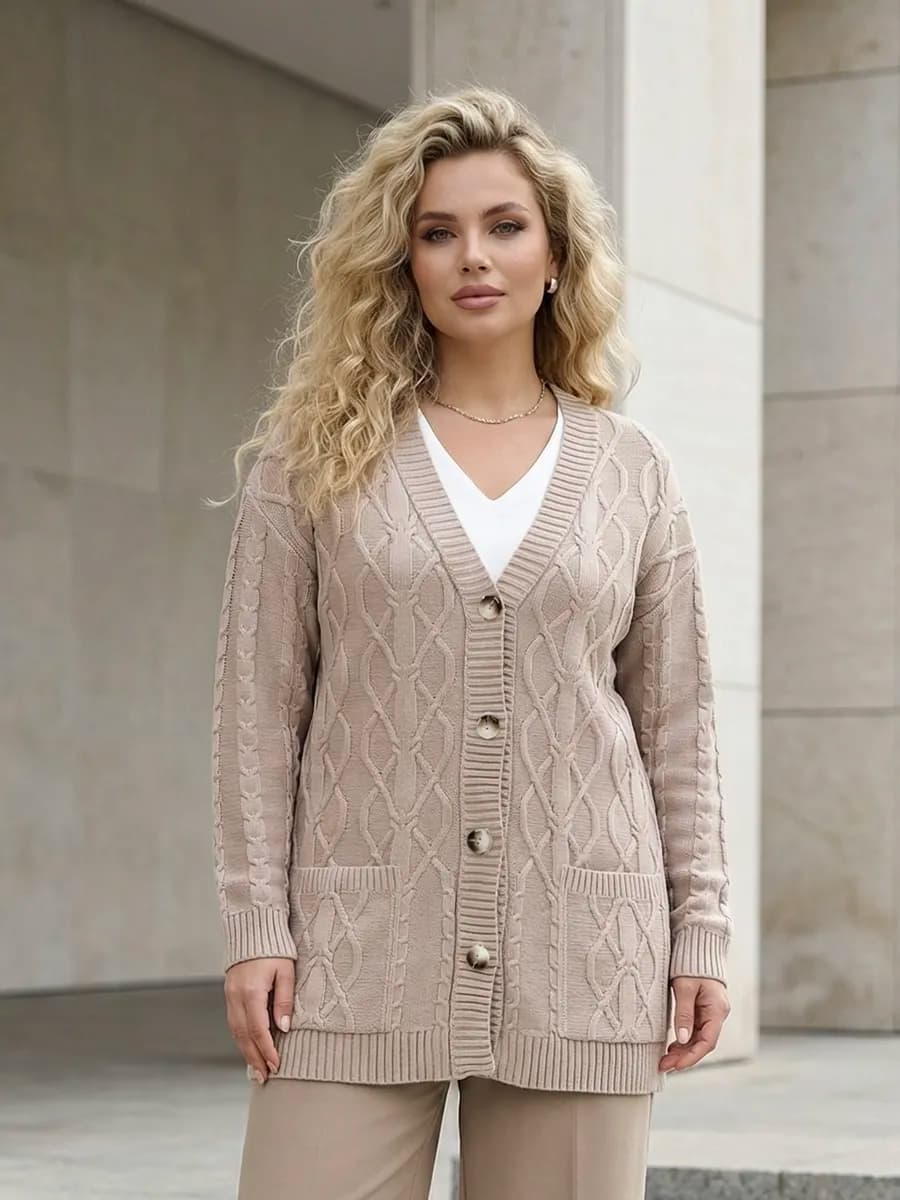 Кардиган удлиненный на пуговицах