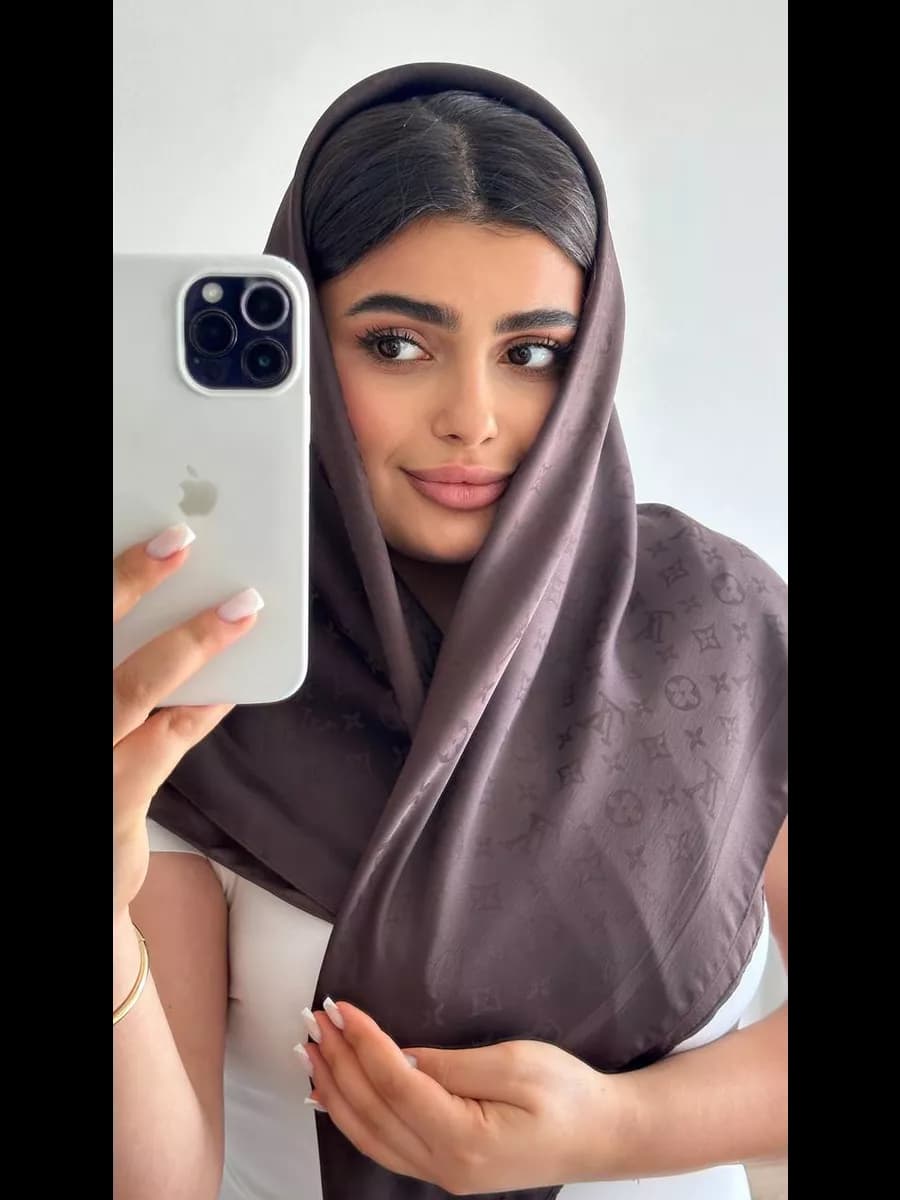 Платок шелковый на голову и шею теплый косынка лето осень - фото 1