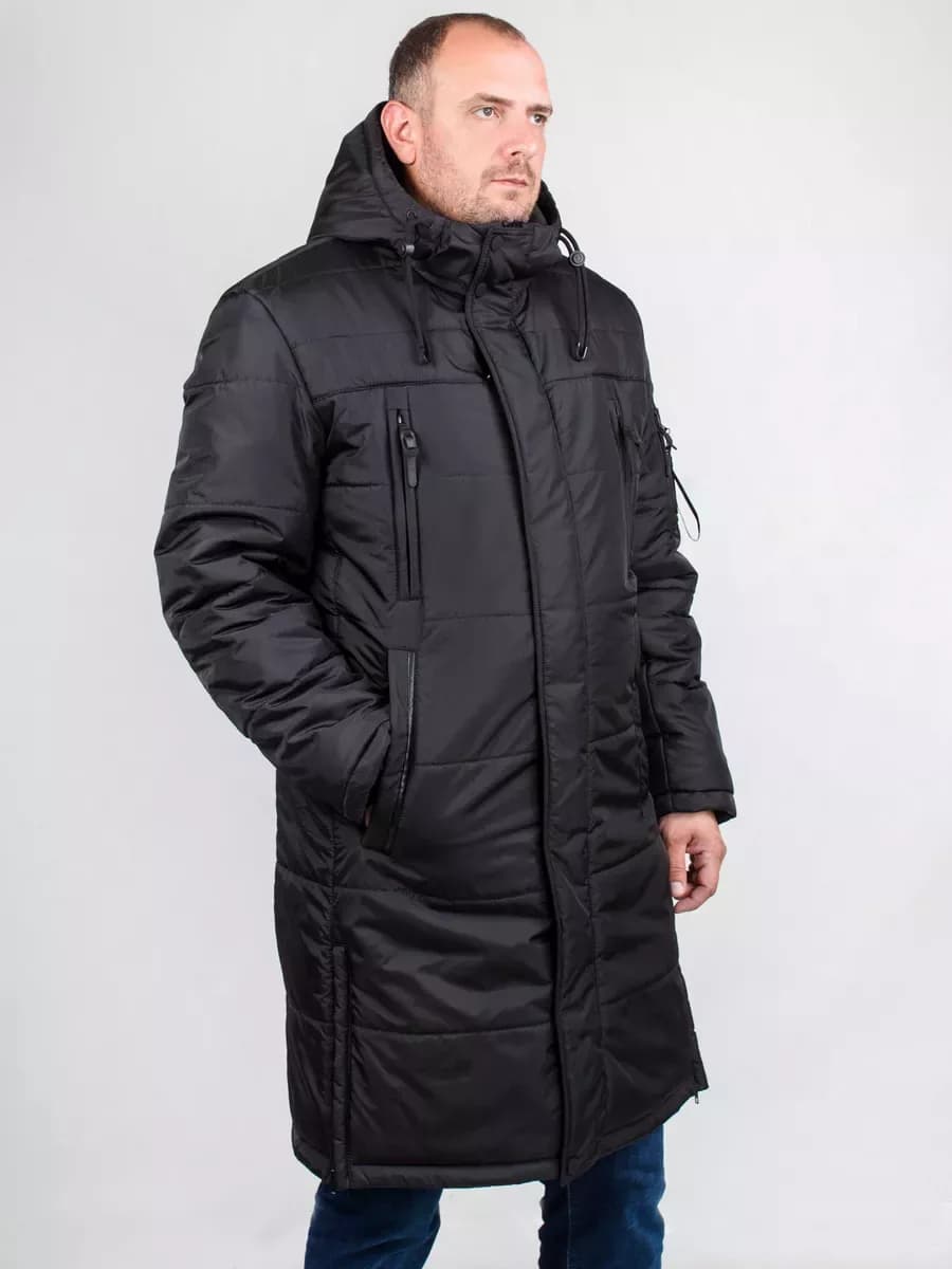 Куртка зимняя длинное утепленное пальто большие размеры - фото 1