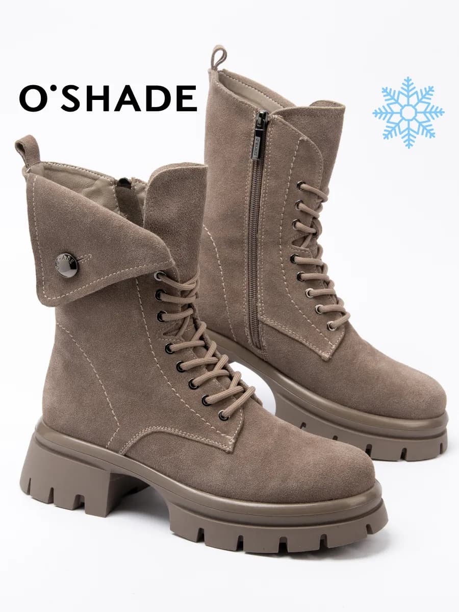 Ботинки женские зимние замшевые