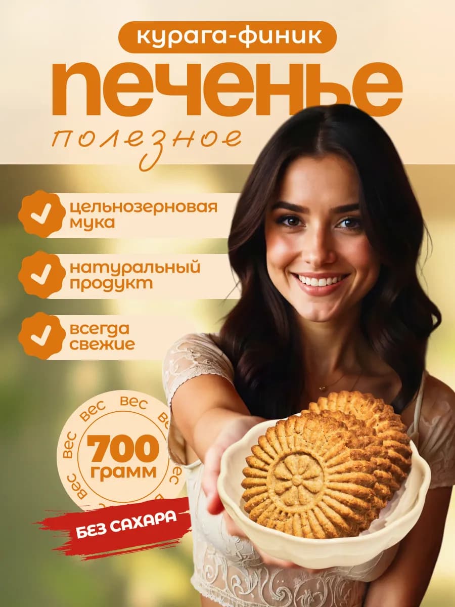 Печенье "Солнышко" с курагой без сахара 700г