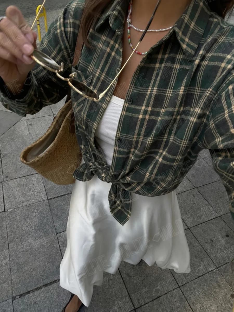 Рубашка в клетку оверсайз