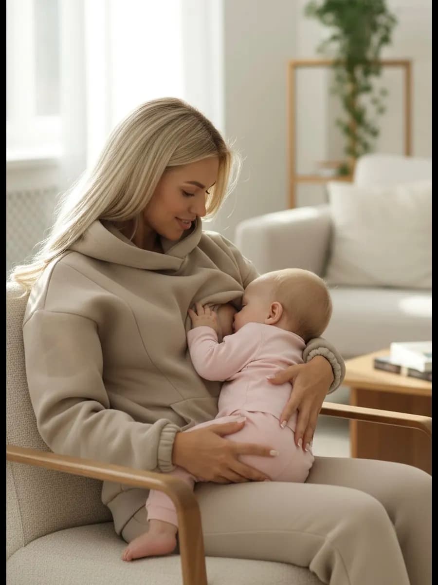 Худи с начесом для кормящих мам и беременных