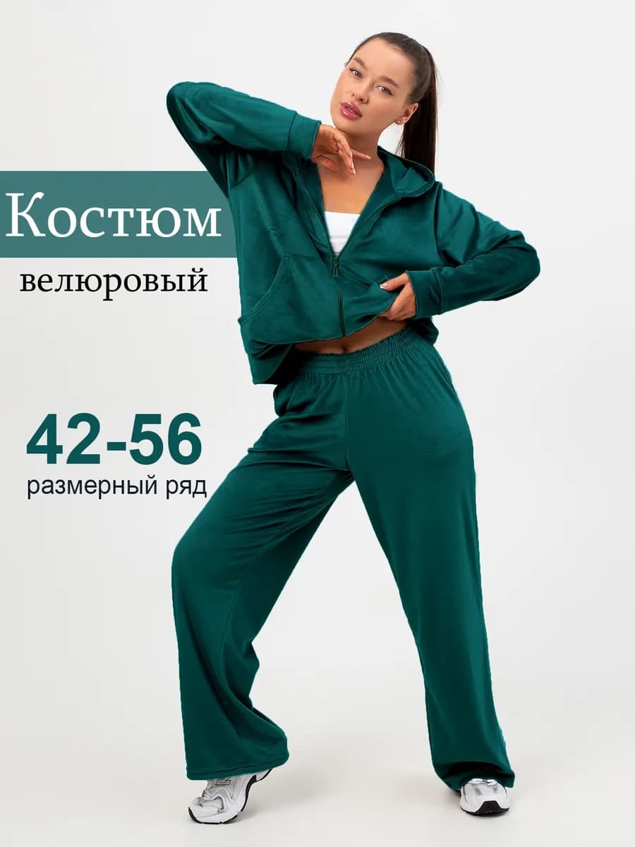 Спортивный костюм велюровый с капюшоном