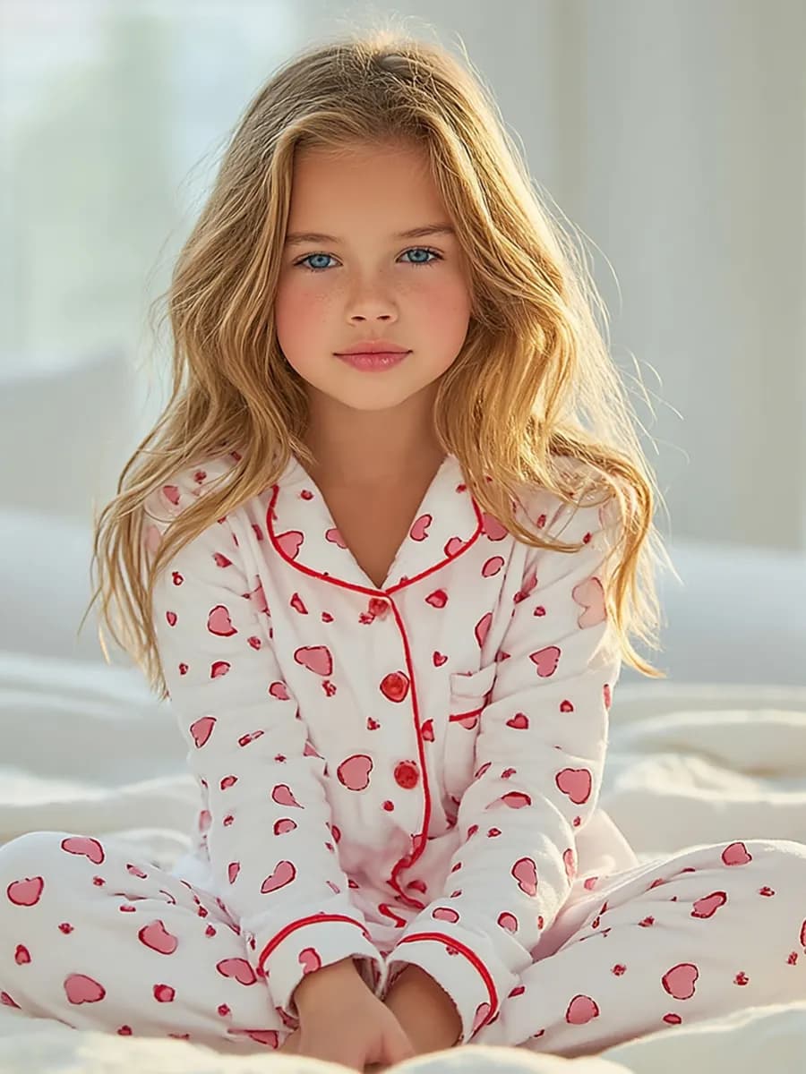 Пижама для девочки с пуговицами