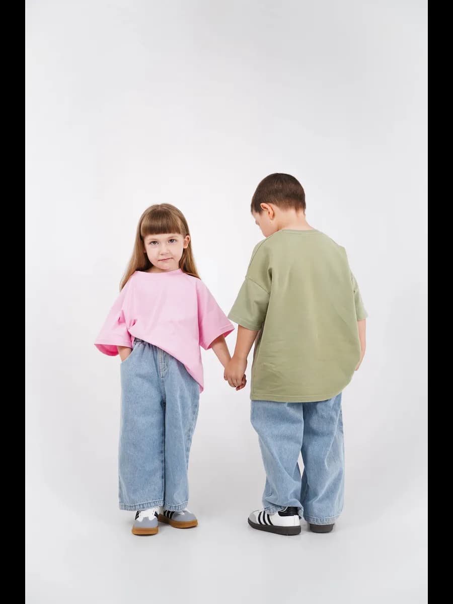 джинсы детские широкие на резинке