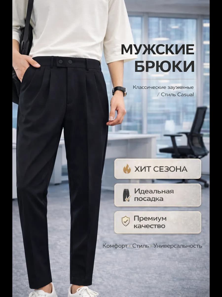 Брюки бананы со стрелками укороченный