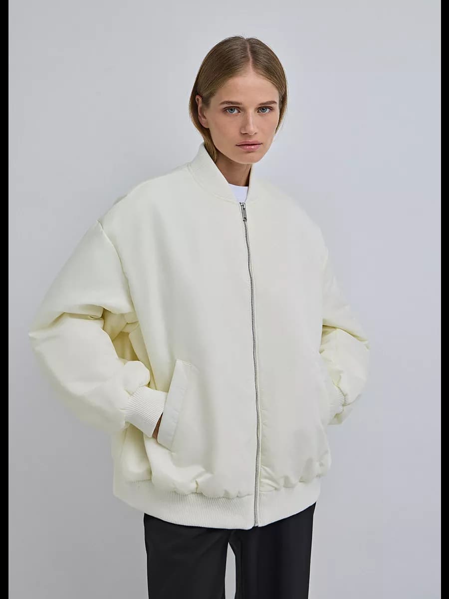 Куртка бомбер демисезонная утепленная без капюшона