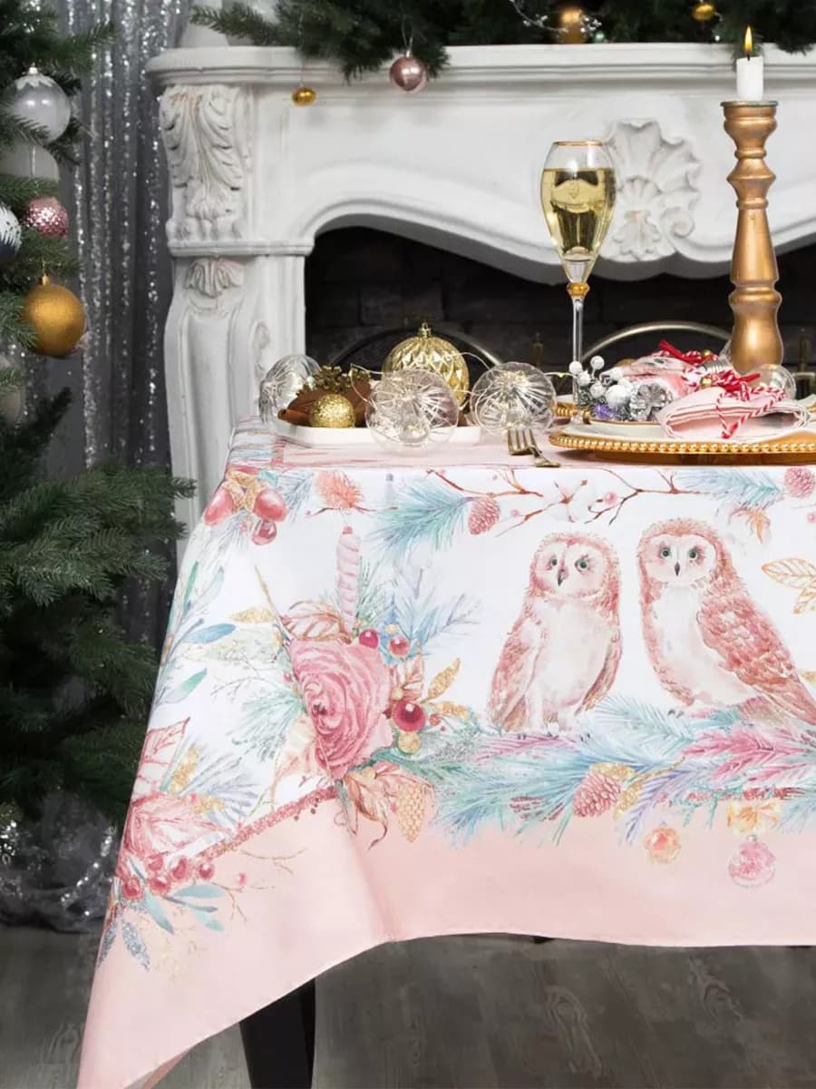 Скатерть новогодняя на стол 150 х 110 см прямоугольная
