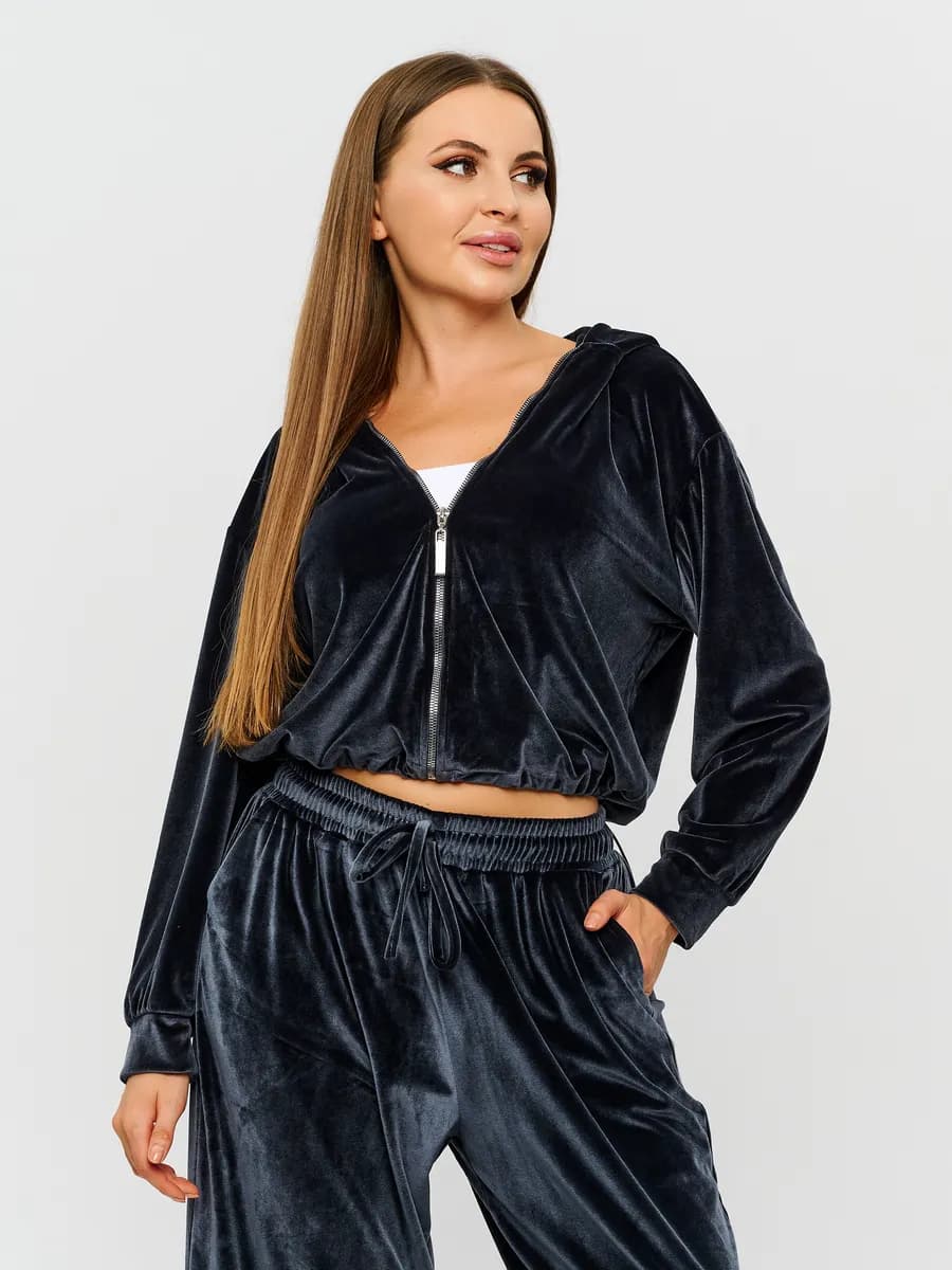 Костюм велюровый спортивный двойка - фото 1