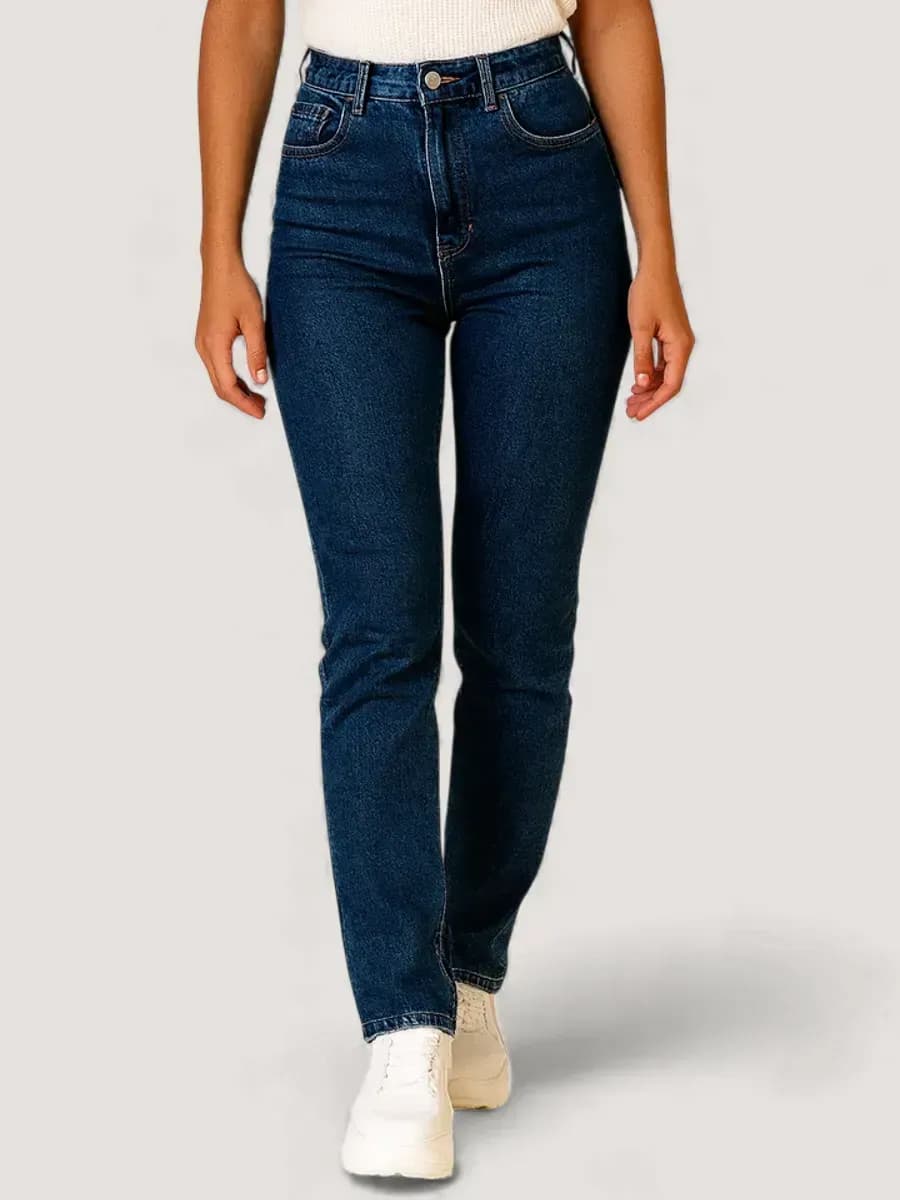 Джинсы прямые классика с высокой посадкой