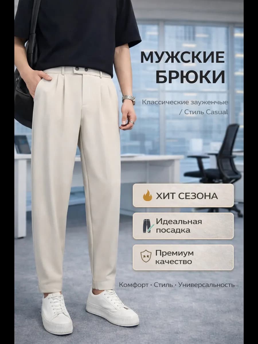 Брюки бананы со стрелками укороченный