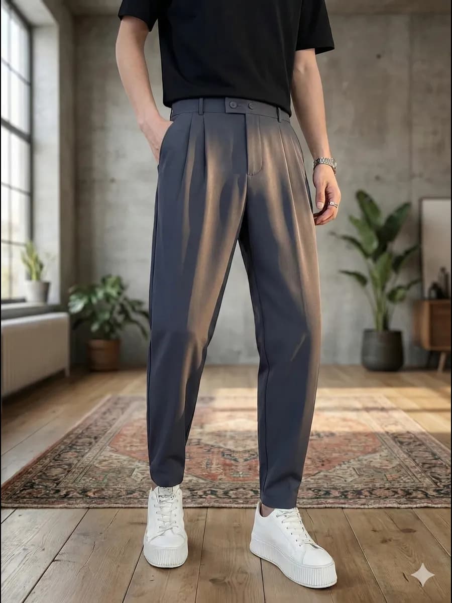 Брюки бананы со стрелками укороченный