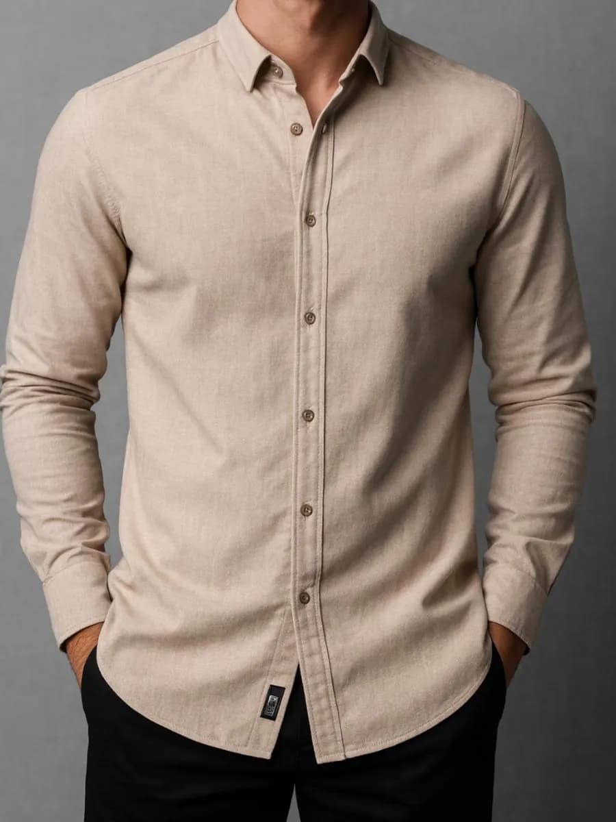 Рубашка с длинным рукавом приталенная