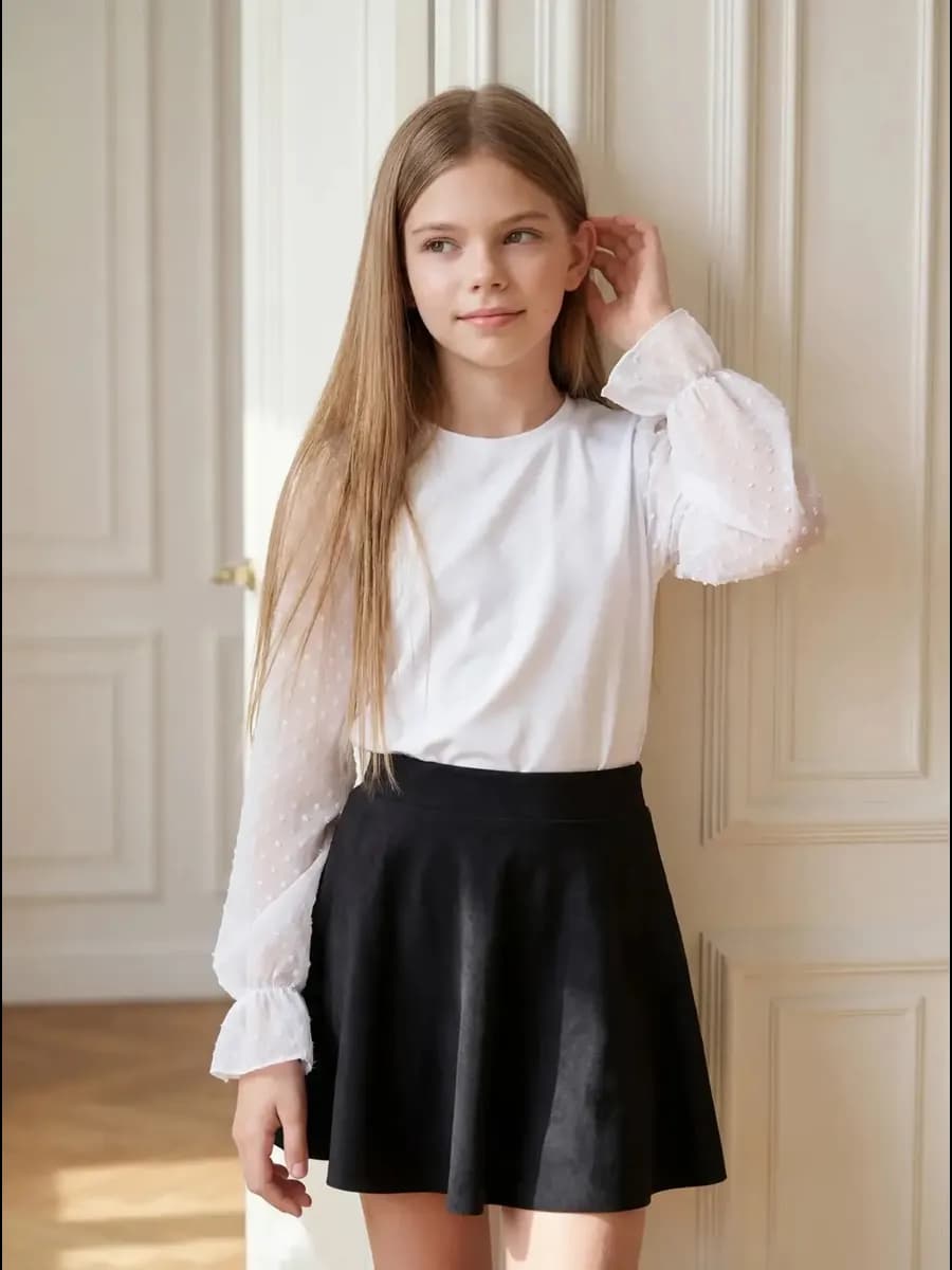 Юбка школьная замша