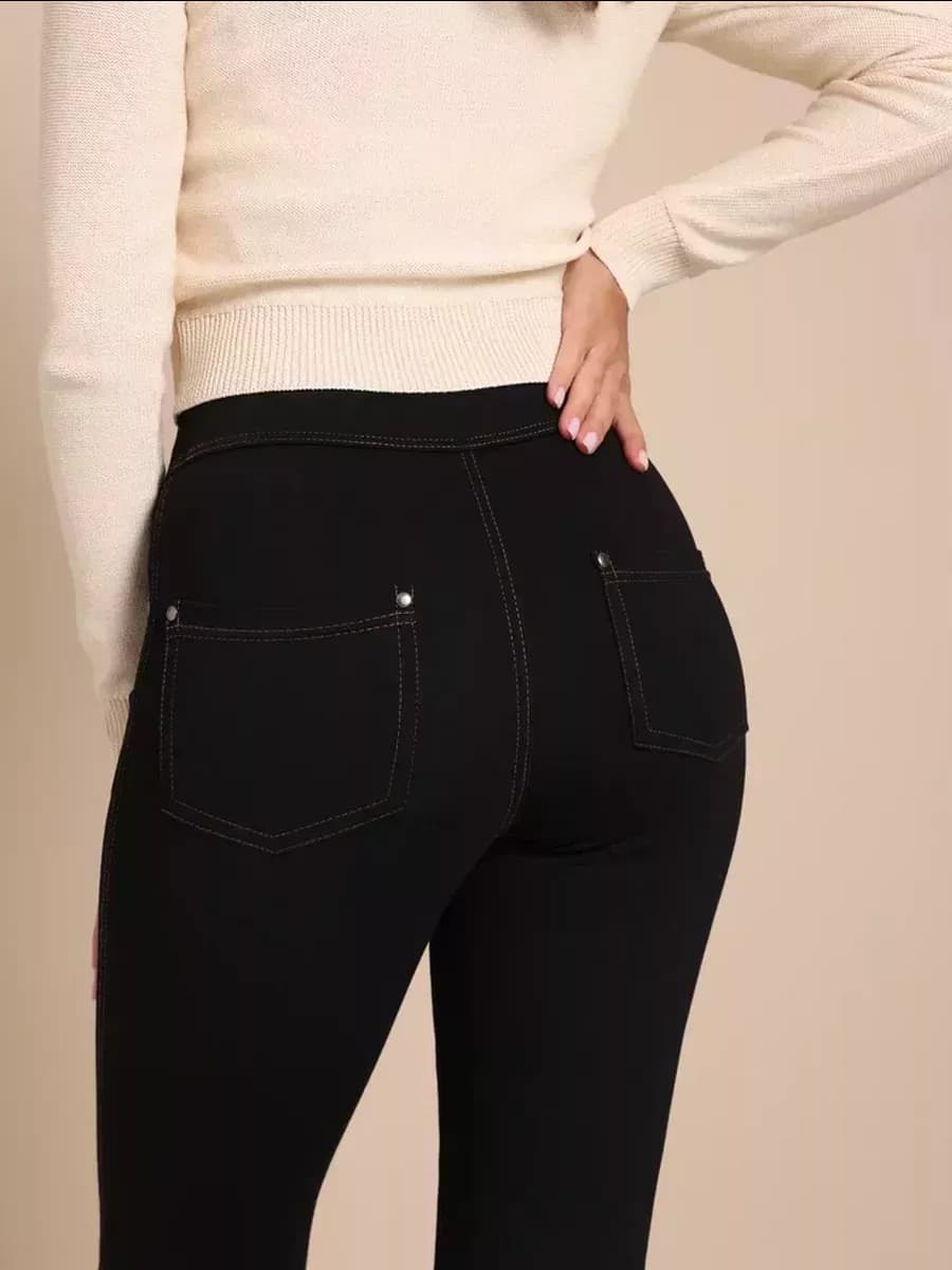 Брюки трикотажные классические с высокой посадкой штаны