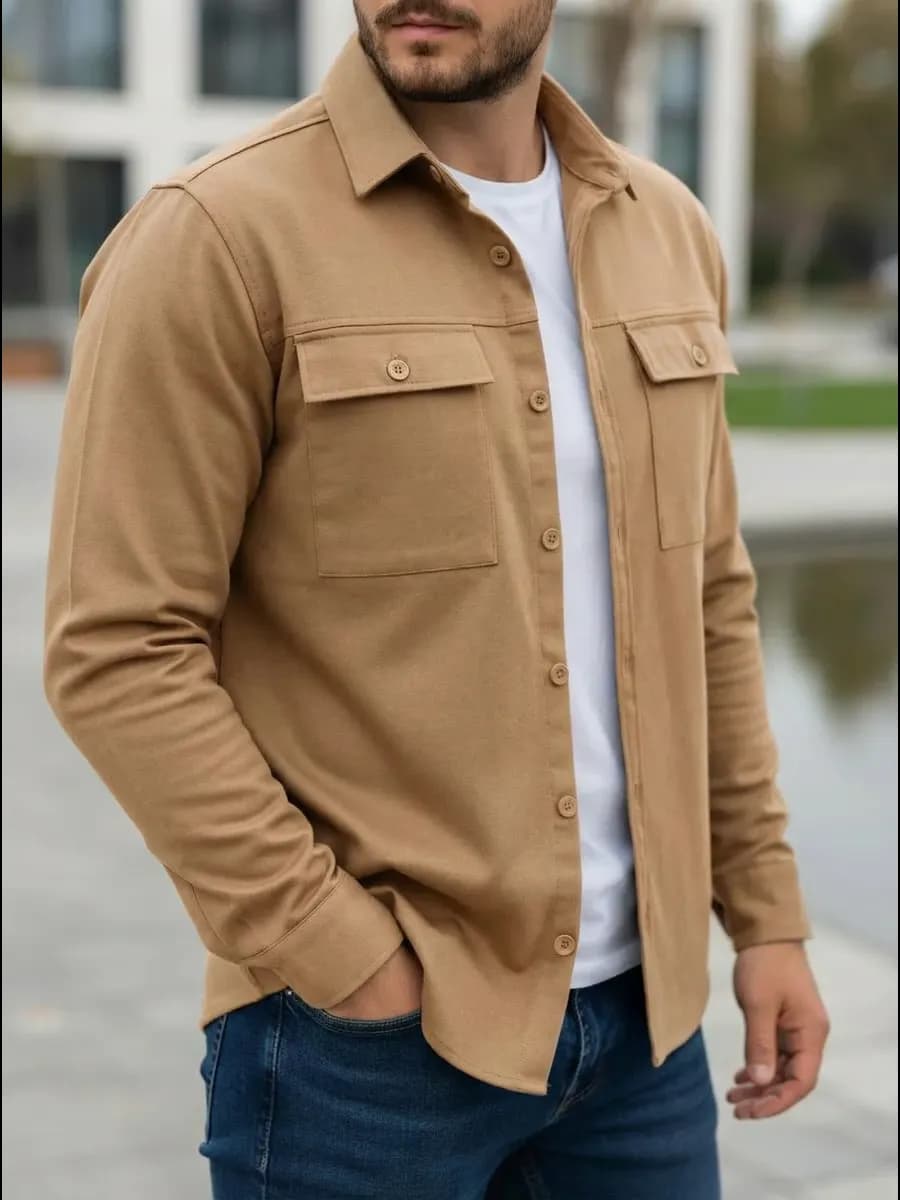 Рубашка с длинным рукавом приталенная