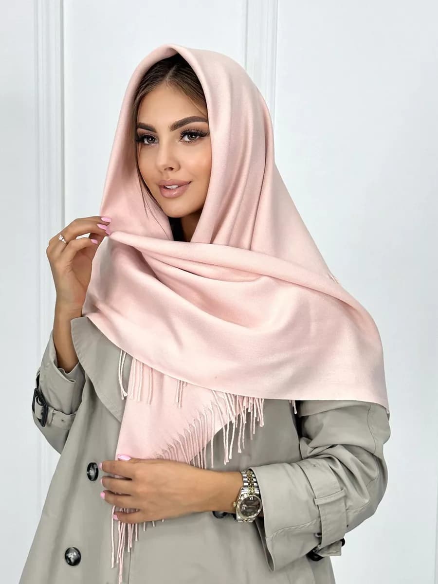 Платок кашемировый на голову теплый