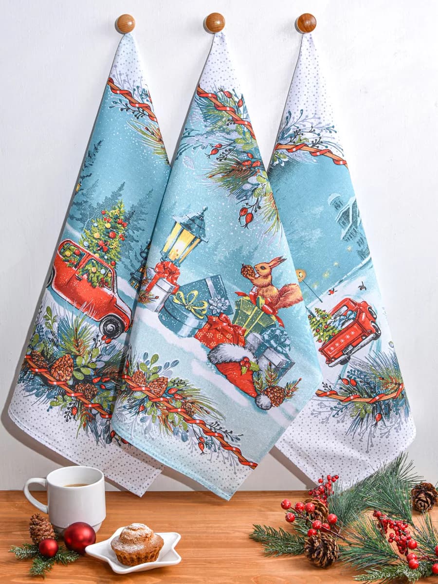 Полотенца кухонные набор 3 шт 60х47 см рогожка