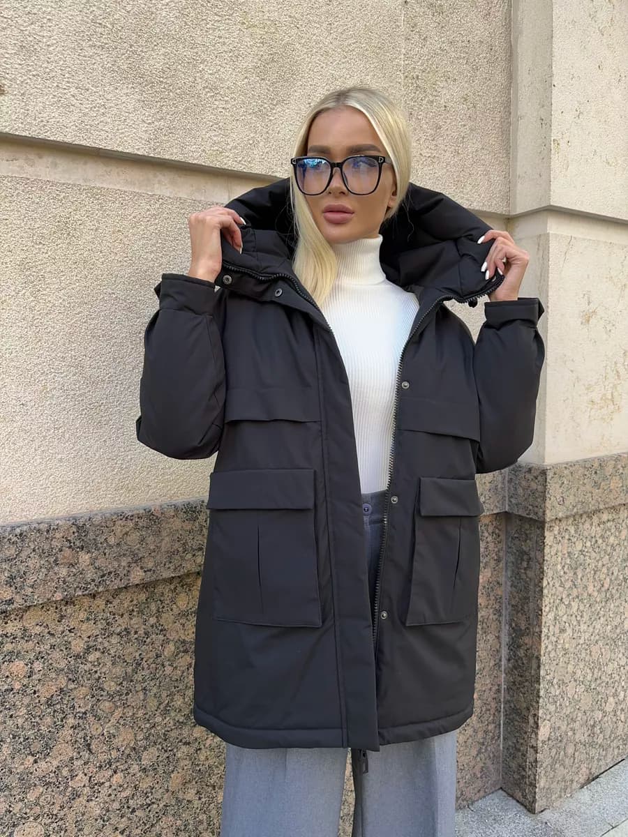 Парка еврозима с капюшоном демисезон