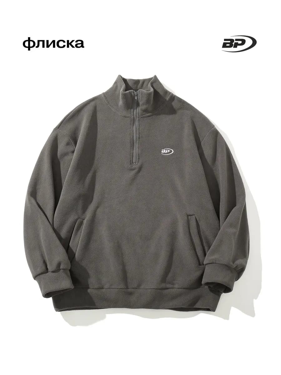 Толстовка оверсайз флисовая утепленная - фото 1