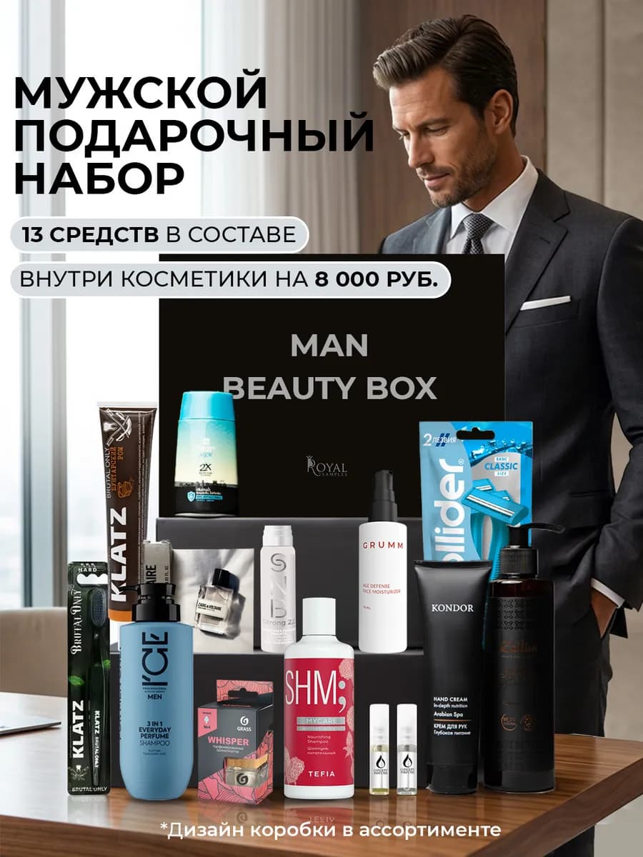 Мужской набор для ухода Бьюти бокс с косметикой
